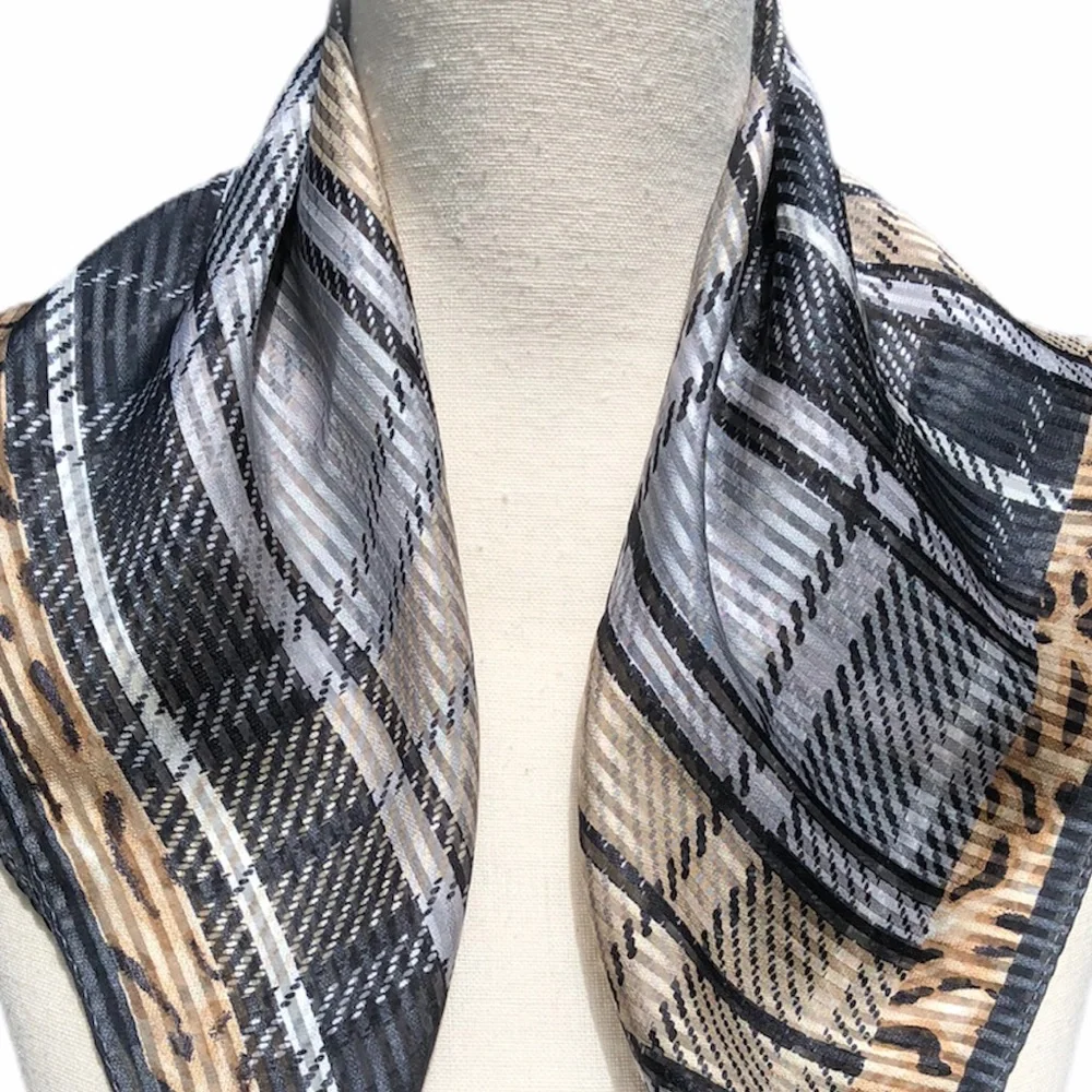 Mixed Pattern Silk Scarf